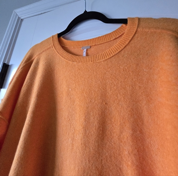 Nwt Free People Luna Pullover Sweater Bright Marigold Oversized Coastal Spring S - Picture 7 of 15